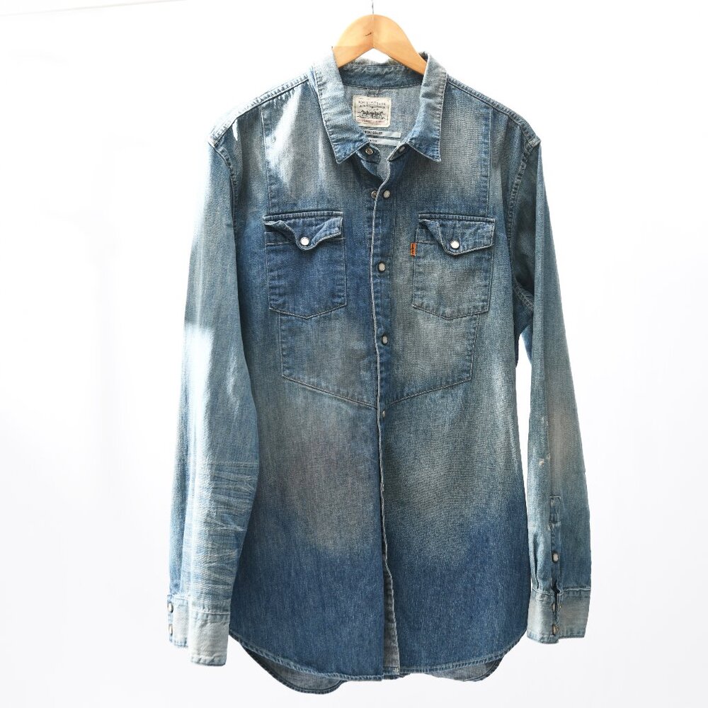 Levi's X Robert Geller Rare collaboration men's over dyed western shirt